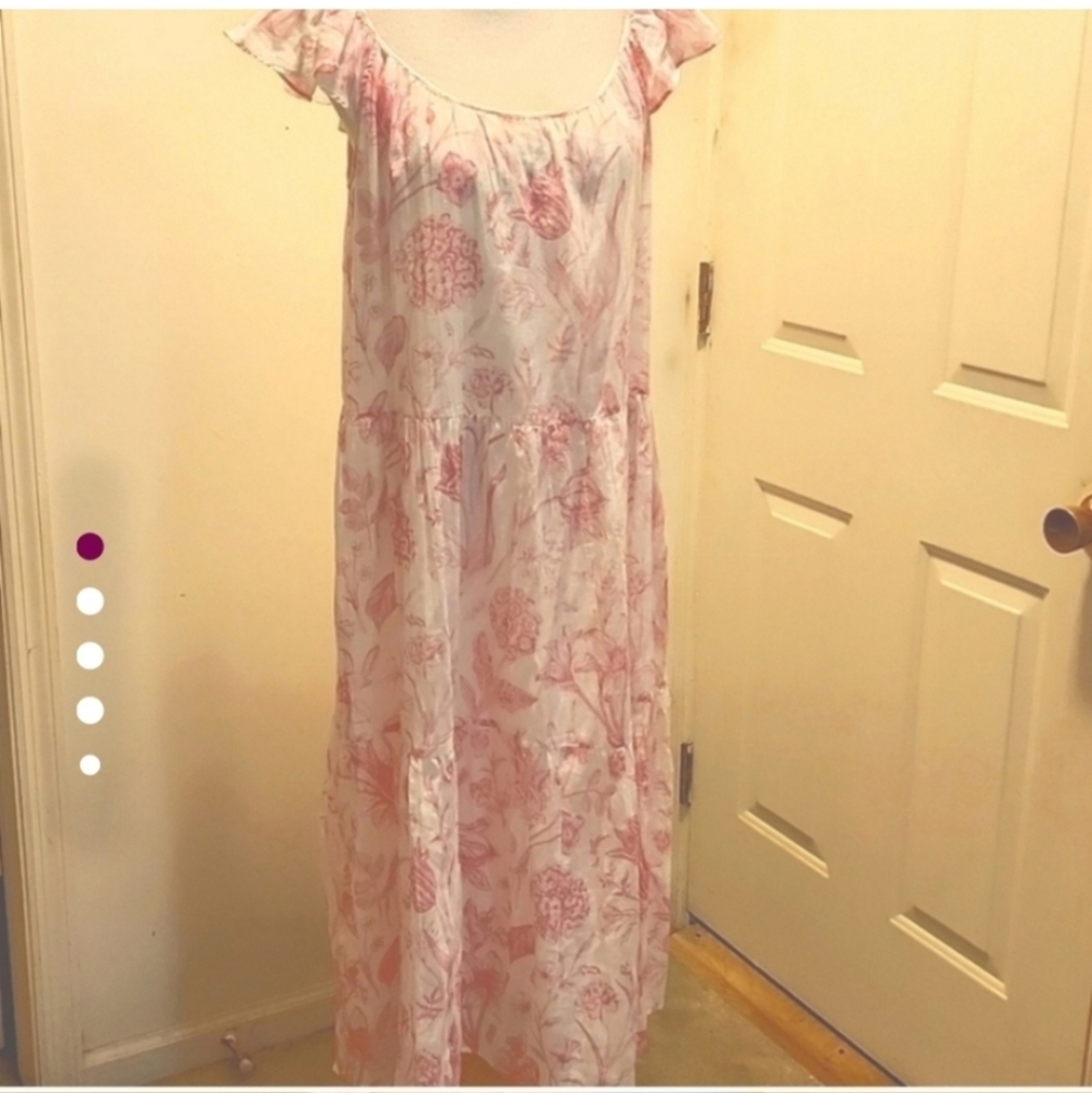 Olivia James Maxi Dress  Huckleberry Floral Midi Dress Small Cotton  Beach